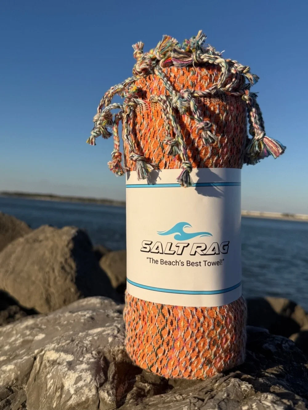 Ahi Rag Orange — Salt Rag™ Sand-Resistant Turkish Beach Towel